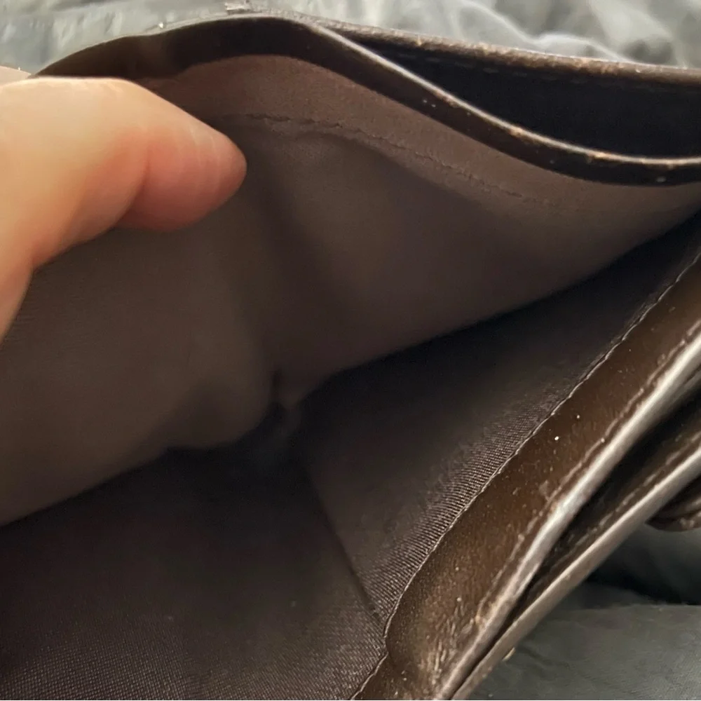 Burberry Blue Label Plaid Wallet - Brown and Cream with cavas with leather trim - Picture 8 of 10